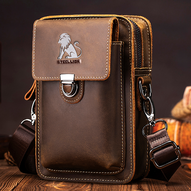 Fashion Harness Men - Crazy Horse Skin Heren Draagriem Telefoon