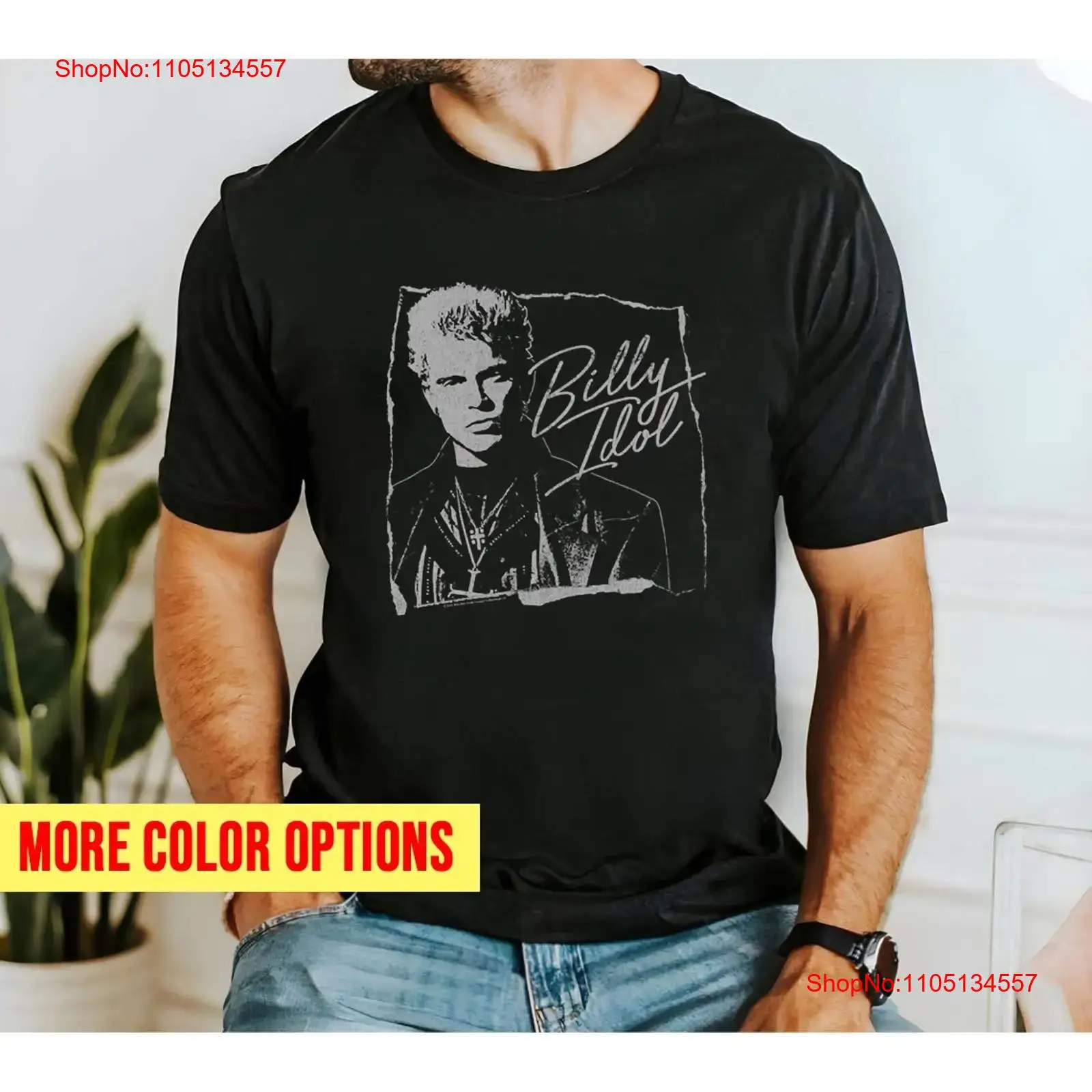 Men'S Fashion Everyday - Billy Idol Torn and Cursive T-shirt