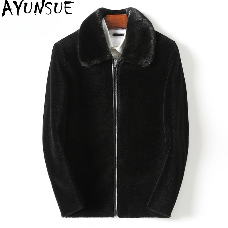Men'S Fashion Zipper Jacket - AYUNSUE Casual 100% Wollen Jassen voor