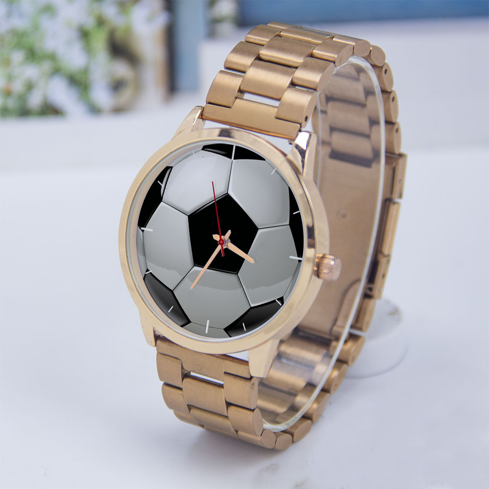 Belt Mens Fashion - Voetbal Voetbal Ontwerp Fans Zilver Herenhorloge