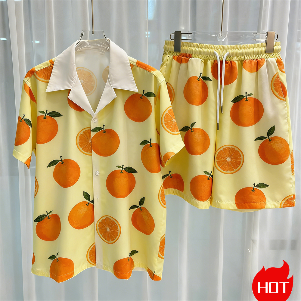 Quality Men'S Fashion - Digitaal bedrukte herenset Mode tweedelige shortsset