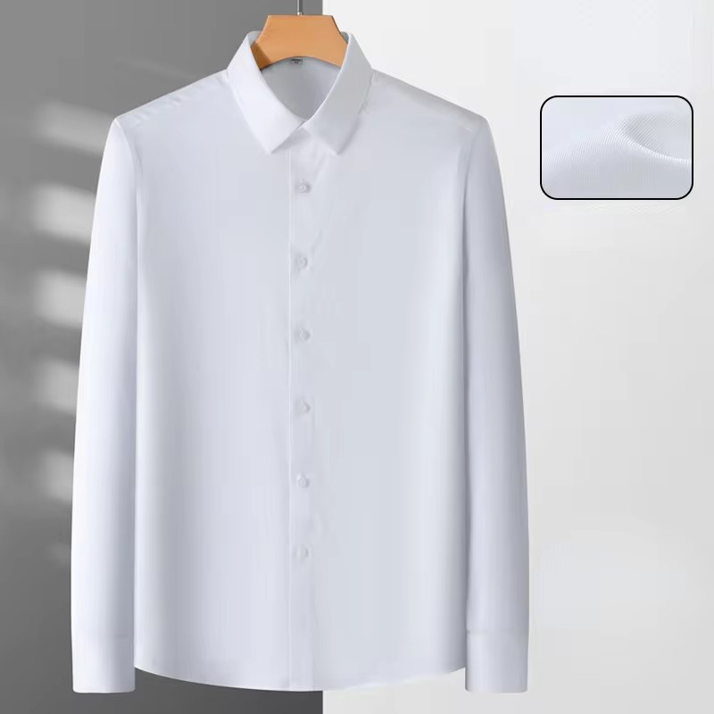 Dress Shirt Non-Iron - Strijkvrije micro-elastische werkoverhemden met lange mouwen