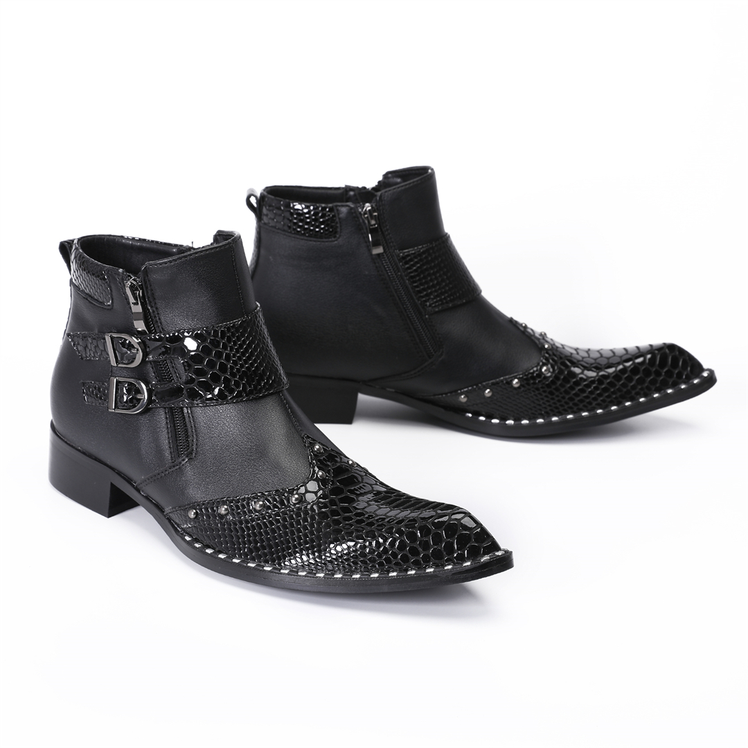 Mens Fashion Dress - mode klinknagels puntige neus heren echt