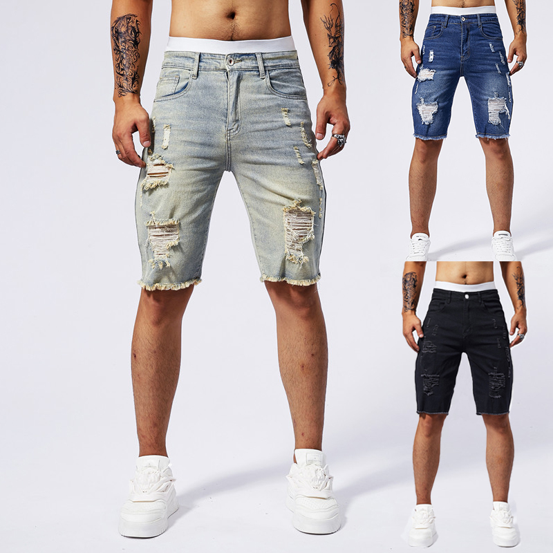 Men'S Fashion Pants 2025 - 2025 Zomer Nieuwe mannen Gescheurde Denim