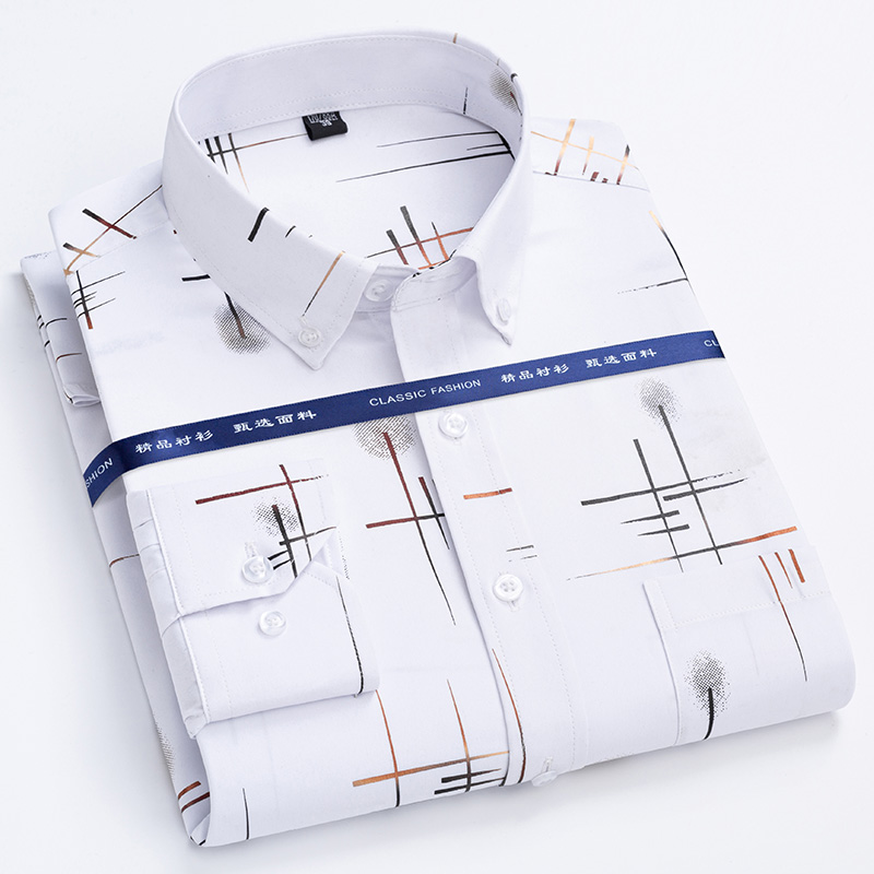 Dress Shirt Non-Iron - Nieuwe Geruite Overhemden Voor Heren Lange