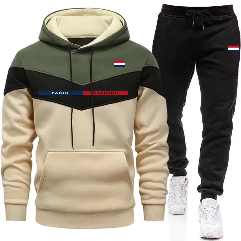 Paris Men'S Fashion - Herfst Winter Dagelijks Casual Sport Joggingpak