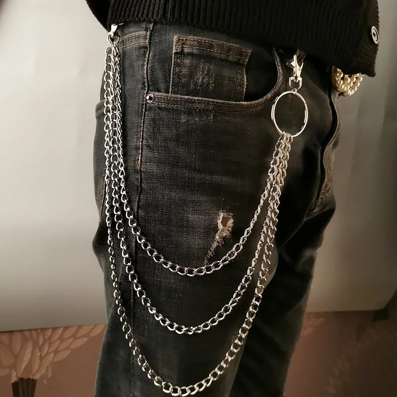 Belt Mens Fashion - Laag metalen riemketting Punk Hook Metal