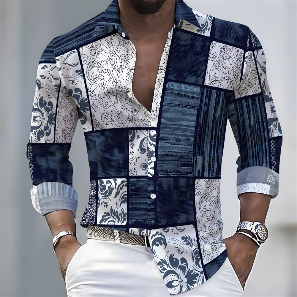 Quality Men'S Fashion - Heren overhemd met lichte luxe stijl,