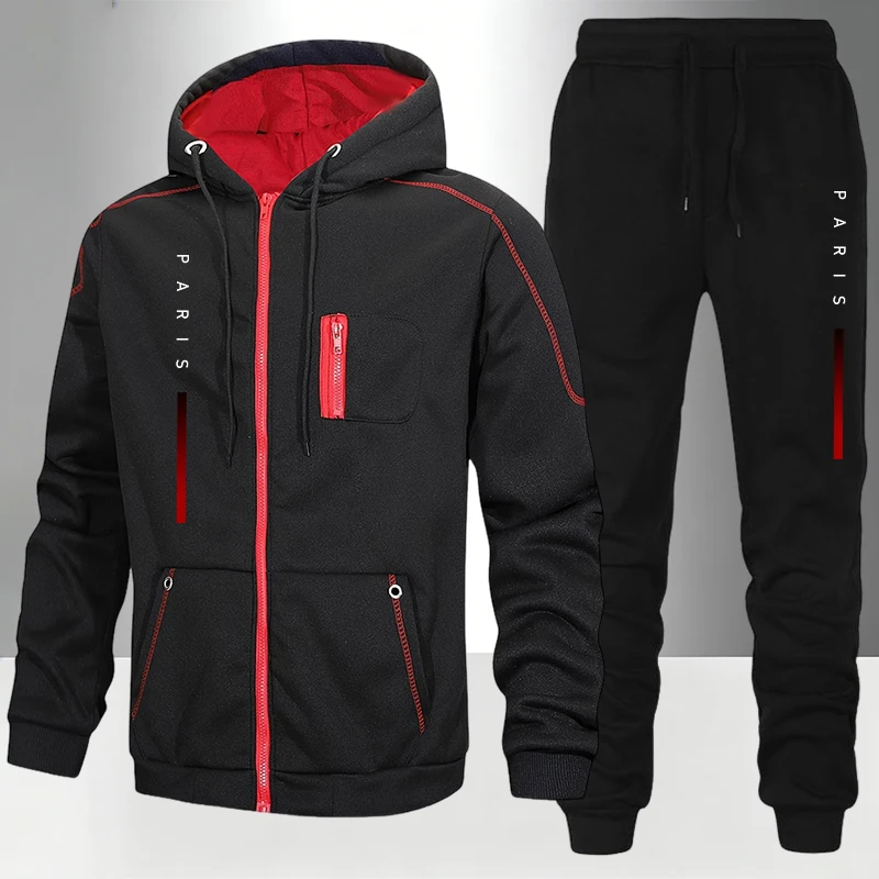 Paris Men'S Fashion - Heren set/jas/broek Parijs mode ritsjas joggingbroek