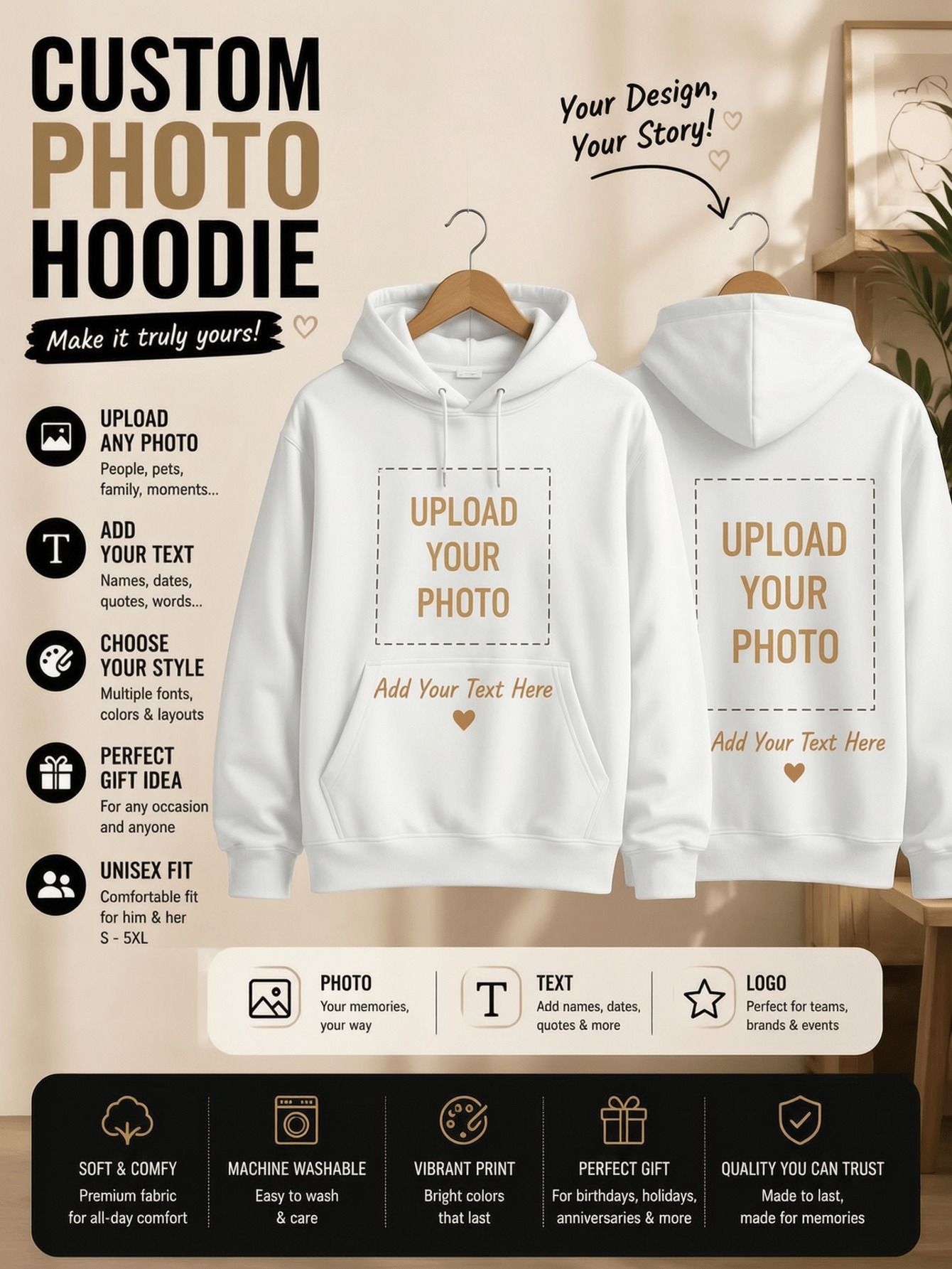Graphic Tee Oversized - Winter op maat gemaakte dameshoodies Sportieve