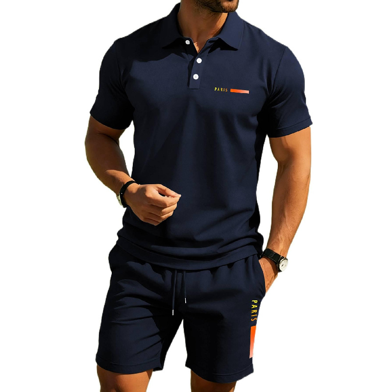 Paris Men'S Fashion - PARIS Print Hoogwaardig zomerpoloshirt voor heren,