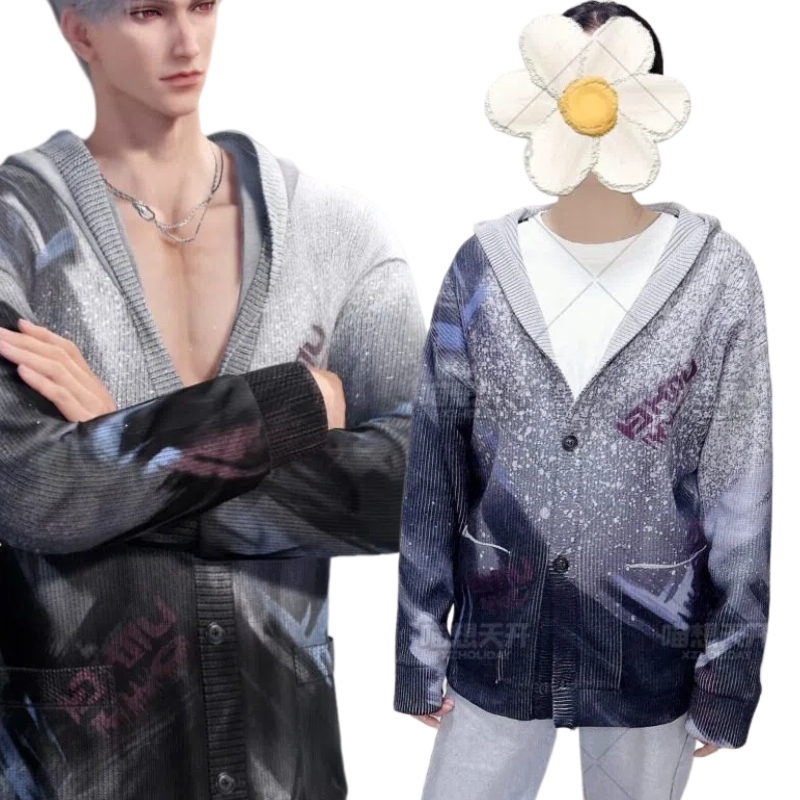 Knitted Cardigan Men - Sylus kostuumspel Love and Deepspace Cosplay