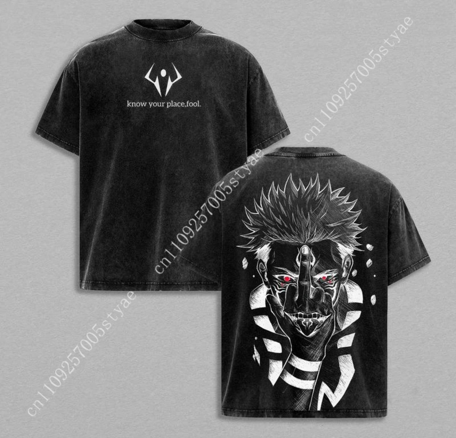Graphic Tee Oversized - Anime Ryomen Sukuna Grafische T-shirt Vintage