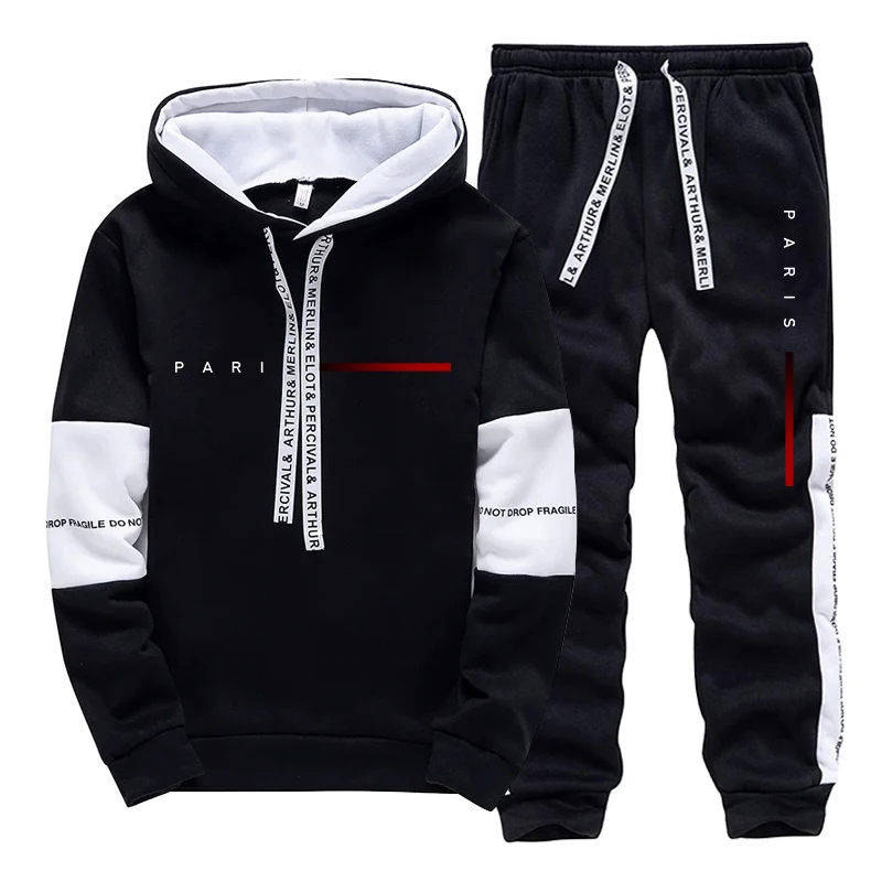 Paris Men'S Fashion - Herenset Paris Fashion Hoodie en joggingbroek