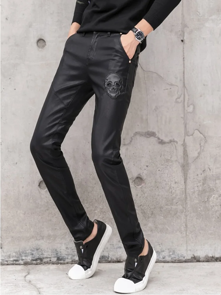 Men'S Fashion Pants 2025 - 2025 Nieuwe Mannen Zwart Kunstleer Broek
