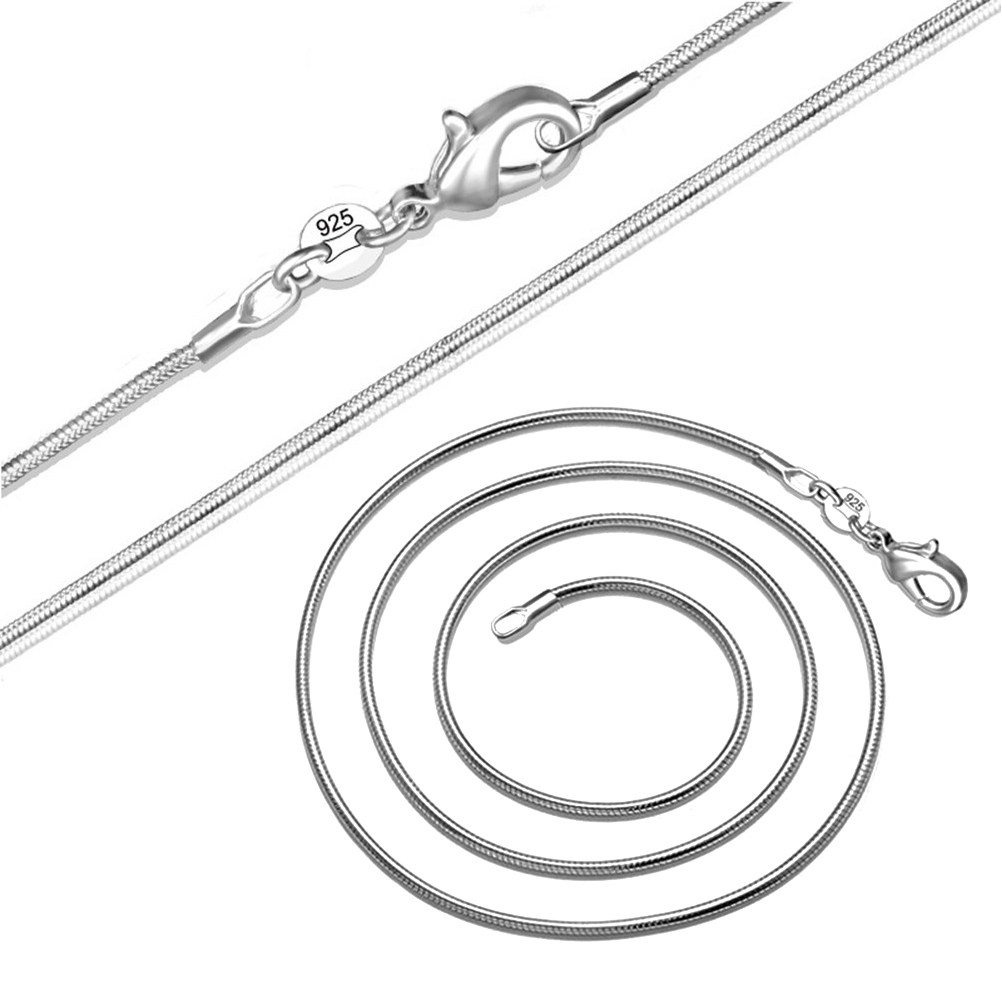 Men Fashion Elegant - Slangenketting ketting verzilverd 31 inch duurzaam