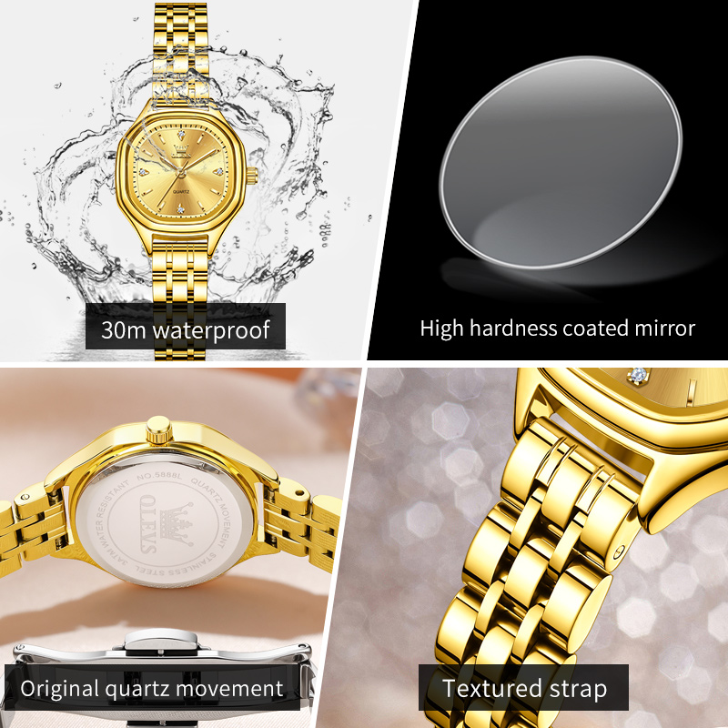 OLEVS 5888 Dameshorloges Goud  - Men Fashion Elegant recensie en prijs