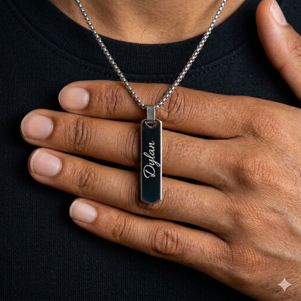 Gratis gegraveerde kettingen v - Men'S Fashion All Black Outfit recensie en prijs