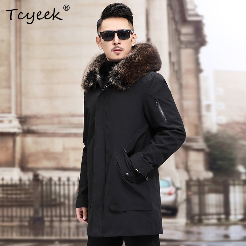 Tcyeek Sliver Fox Bontkraag Wi - Men'S Fashion Zipper Jacket recensie en prijs
