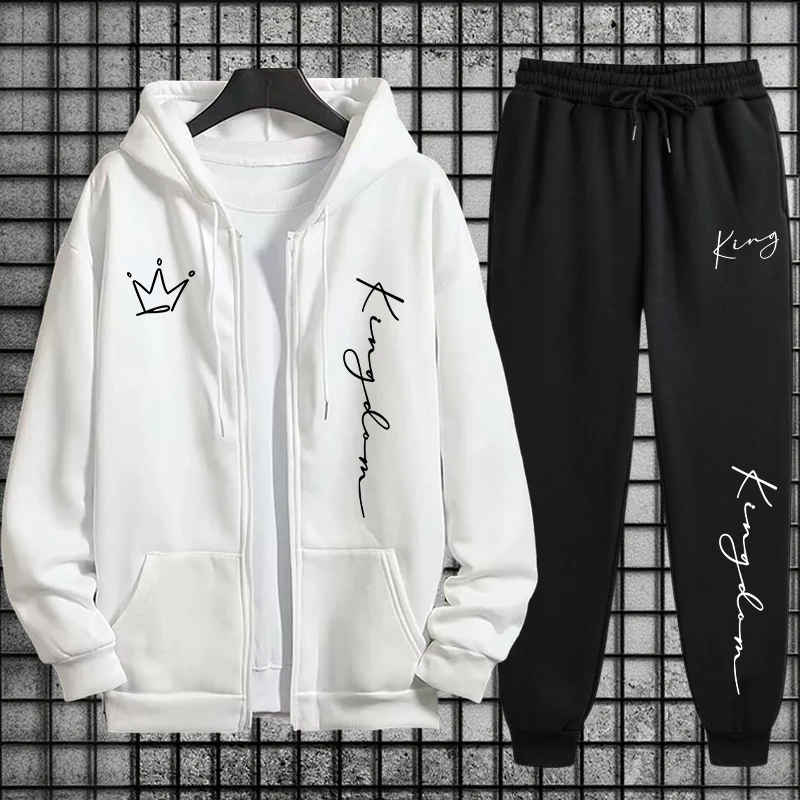 King Letter Print Hoodie en jo - Quality Men'S Fashion recensie en prijs