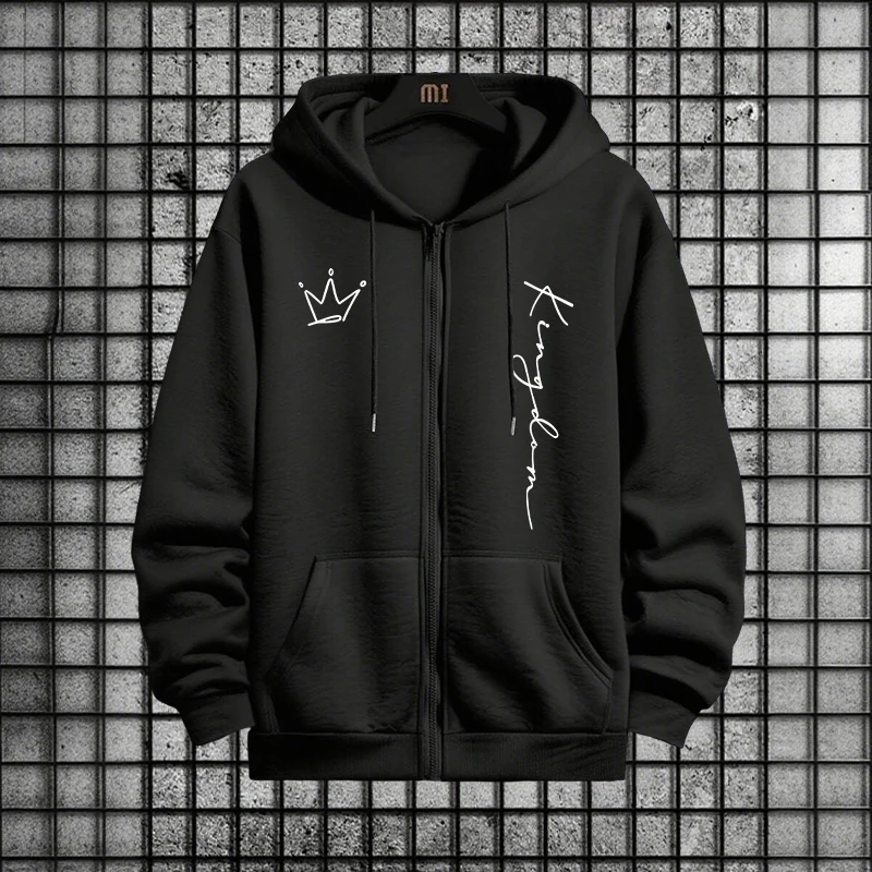 King Letter Print Hoodie en jo - Quality Men'S Fashion recensie en prijs
