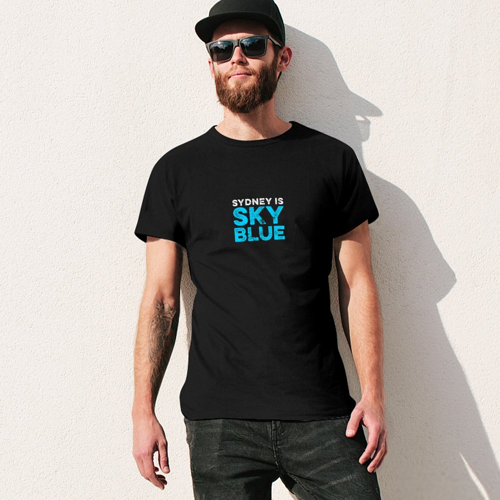Sydney is een hemelsblauw T-sh - Men'S Fashion Sydney recensie en prijs