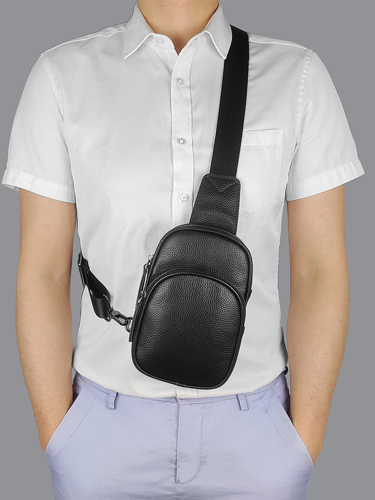 Echt Lederen Kleine Sling Bag  - Fashion Harness Men recensie en prijs