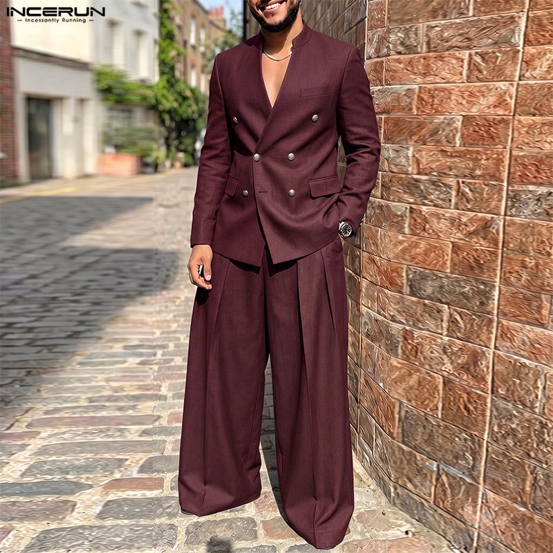 INCERUN Herensets Effen Kleur  - Men Fashion Elegant recensie en prijs