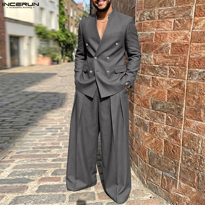 INCERUN Herensets Effen Kleur  - Men Fashion Elegant recensie en prijs