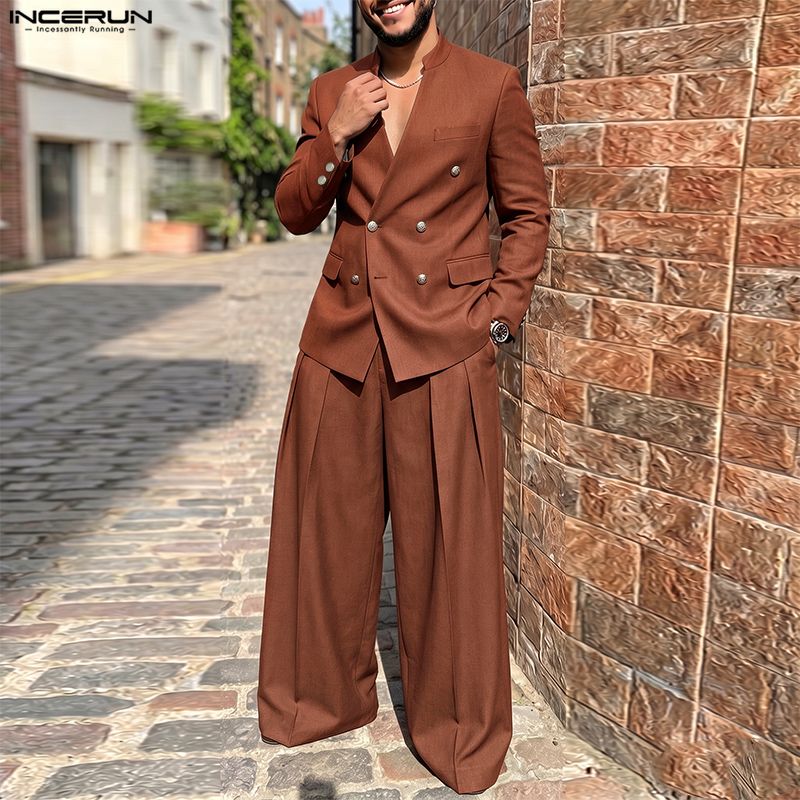INCERUN Herensets Effen Kleur  - Men Fashion Elegant recensie en prijs