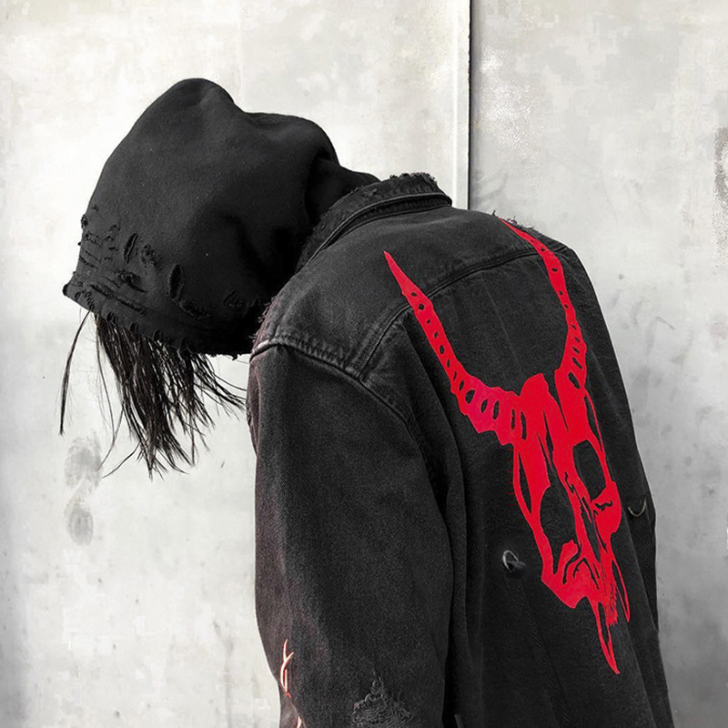 Schedel Afdrukken Denim Jas He - Denim Jacket Vintage recensie en prijs