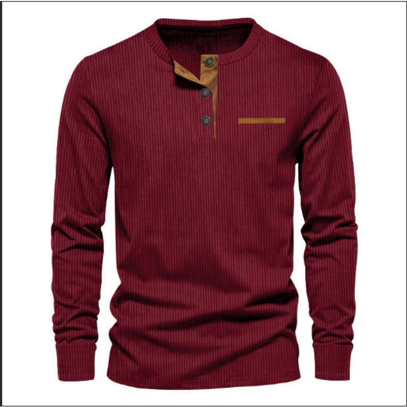 Heren corduroy henley-hals t-s - Quality Men'S Fashion recensie en prijs